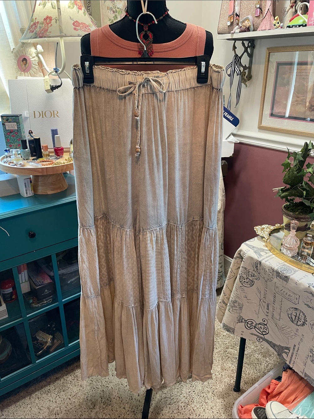 Boho Tiered   Palazzo Patchwork Pants  - Young Threads